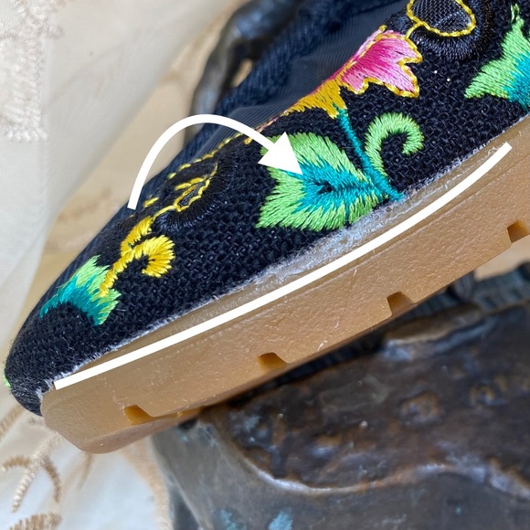 Slip On Sandal w/ floral Asian style embroidery. MM/CN/KR Sz 250 US/CA 7.5-8.5? - Picture 10 of 11